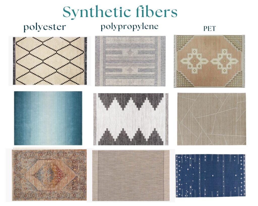 Synthetic fiber rugs